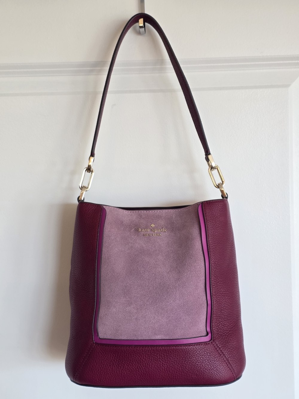 Kate Spade Lena Suede Colorblock Bucket Bag - Picture 9 of 10